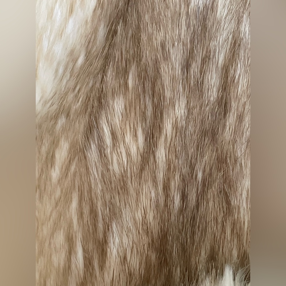 DE AME CHI Vintage Men’s Big & Tall Cream and Brown Fox Fur Jacket - 4XL - Picture 10 of 13